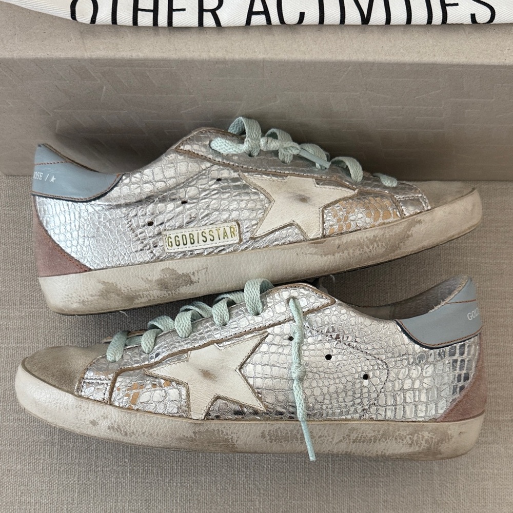 Golden Goose Silver Superstar Sneakers